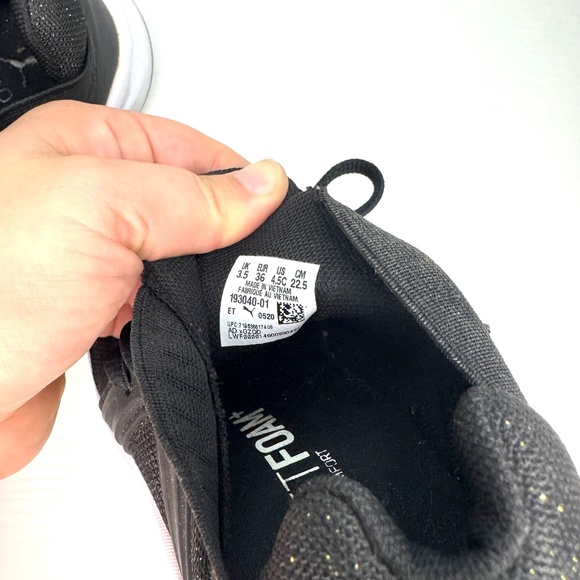 Puma SoftFoam+ Black & Gold Sneakers | Women’s 4.5 - Picture 2 of 6